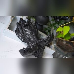 Ornate Gothic Baroque Black Wall Display Candle Holder